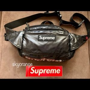 SUPREME BLACK WAIST BAG FW17
